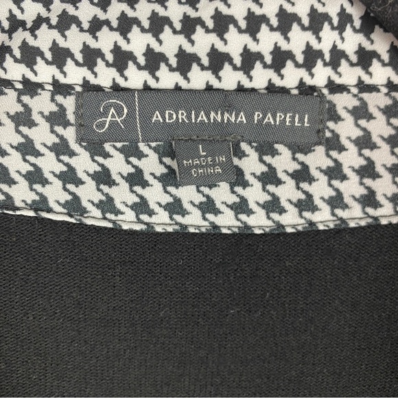 Adriana Papell Black Houndstooth Collar Viscose Blend Sweater Large - Picture 3 of 8